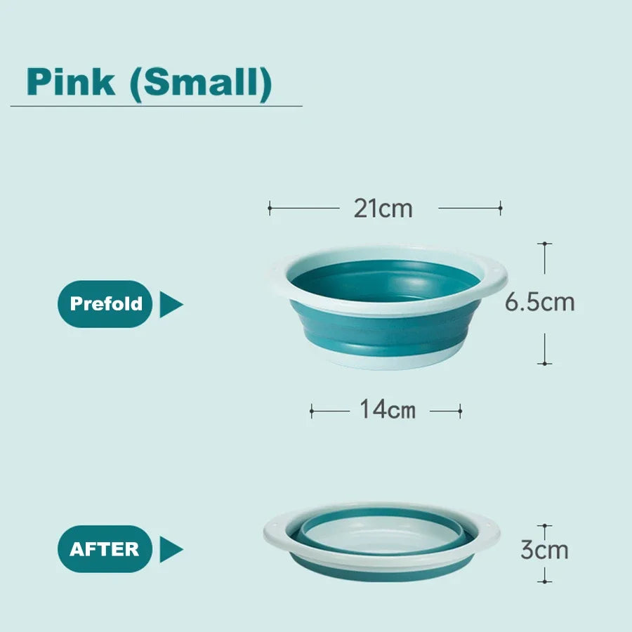 Portable Kids Washbasin Silicone Hang Baby Folding Washbasin Home Storage Basin Foot Buttock Laundry Tub Kitchen Accessories