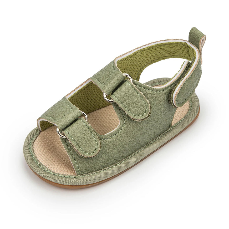 Summer Rubber Soft Anti-Slip Sandal Baby Boy Girl Shoes Bowknot Dress 0-18 Months PU Flats Beach Slipper First Walker Crib Shoes