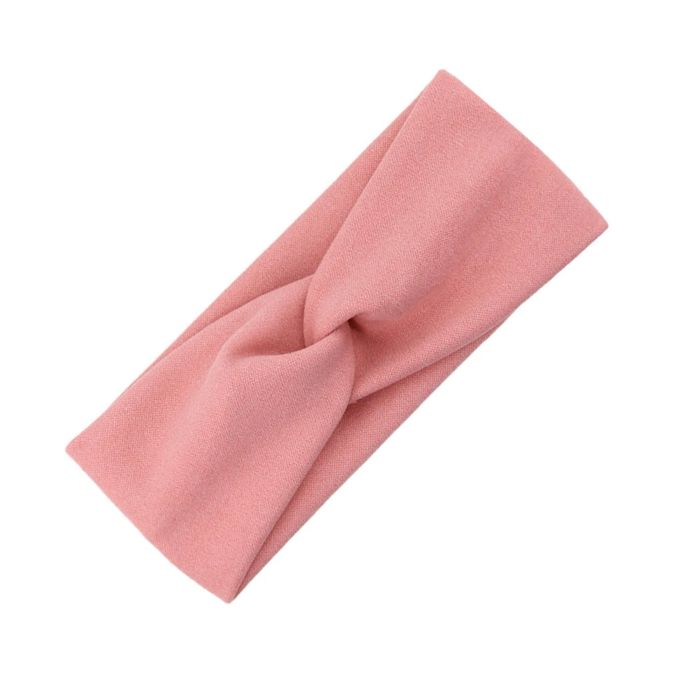 Solid Ribbed Baby Headbands Knotted Hair Tied Hairbands Faux Cashmere Wide Headwear Headwraps Kids Boys Girls Hair Accessories