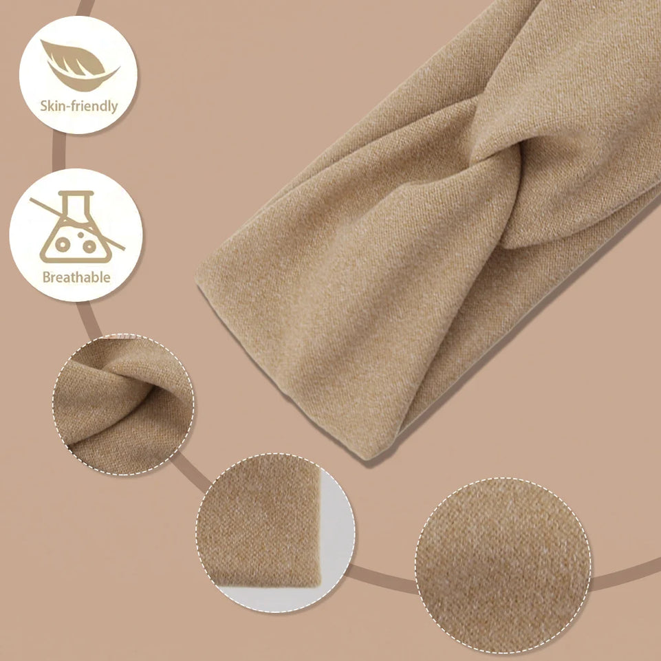 Solid Ribbed Baby Headbands Knotted Hair Tied Hairbands Faux Cashmere Wide Headwear Headwraps Kids Boys Girls Hair Accessories