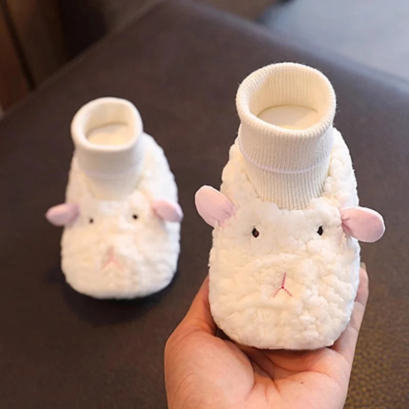 Newborn Baby Fleece Shoes Winter Toddler Boy Girl Walkers Boots Cotton Comfort Soft Anti-slip Warm Infant Shoes