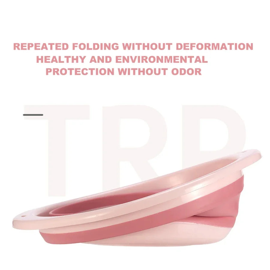 Portable Kids Washbasin Silicone Hang Baby Folding Washbasin Home Storage Basin Foot Buttock Laundry Tub Kitchen Accessories
