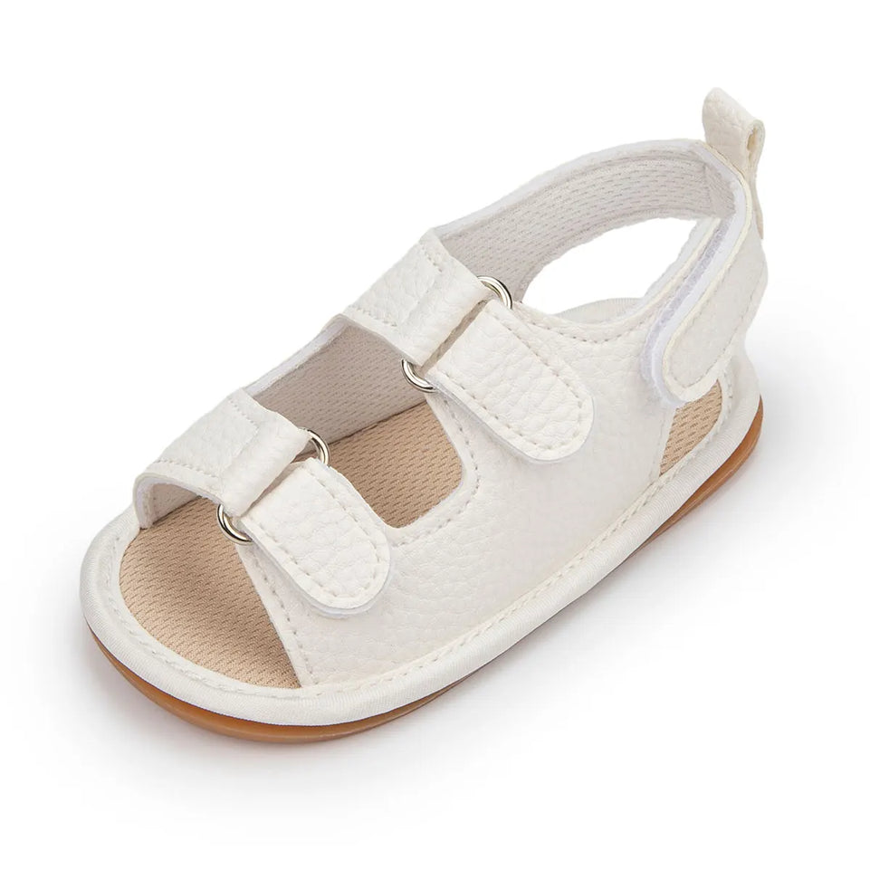 Summer Rubber Soft Anti-Slip Sandal Baby Boy Girl Shoes Bowknot Dress 0-18 Months PU Flats Beach Slipper First Walker Crib Shoes