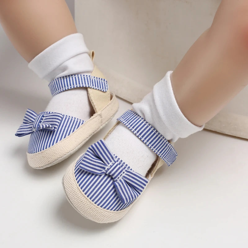 Summer Girl Baby Casual Sandals Soft Sole Comfortable Lightweight Walking Shoes Bow Canvas Baby Shoes