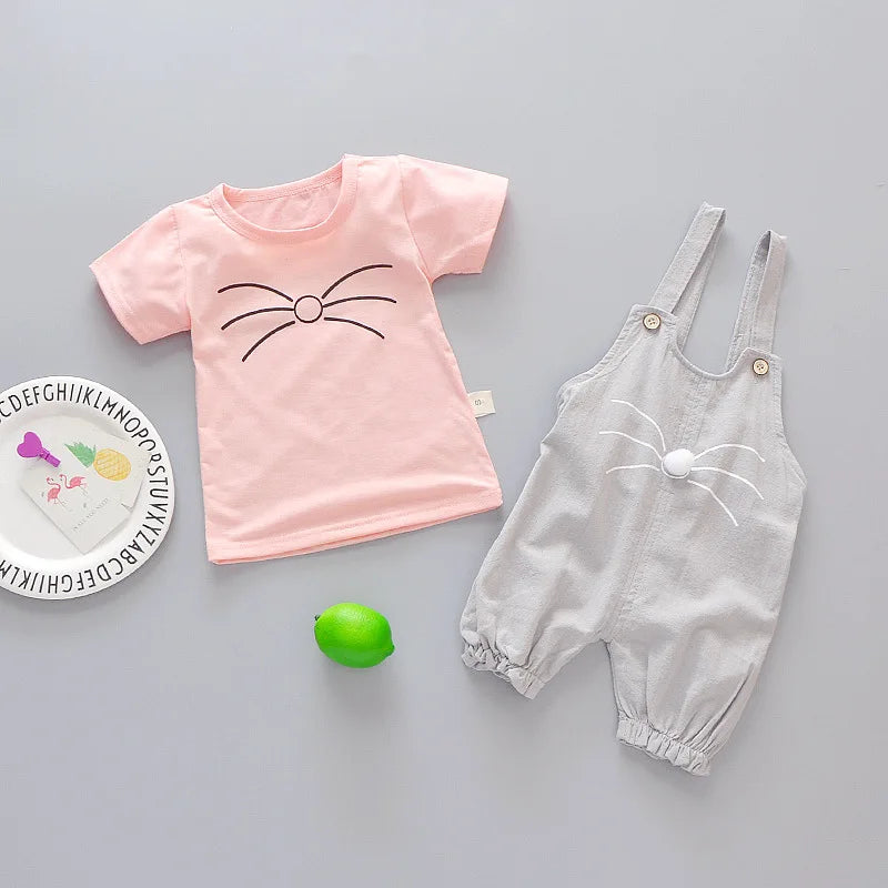 Spring newborn baby girls clothes sets fashion suit T-shirt + pants suit baby girls outside wear sports suit clothing sets