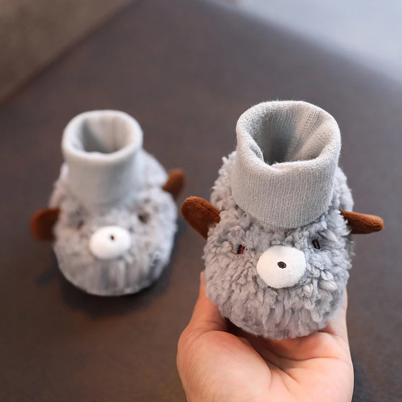 Newborn Baby Fleece Shoes Winter Toddler Boy Girl Walkers Boots Cotton Comfort Soft Anti-slip Warm Infant Shoes