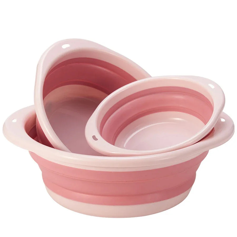 Portable Kids Washbasin Silicone Hang Baby Folding Washbasin Home Storage Basin Foot Buttock Laundry Tub Kitchen Accessories