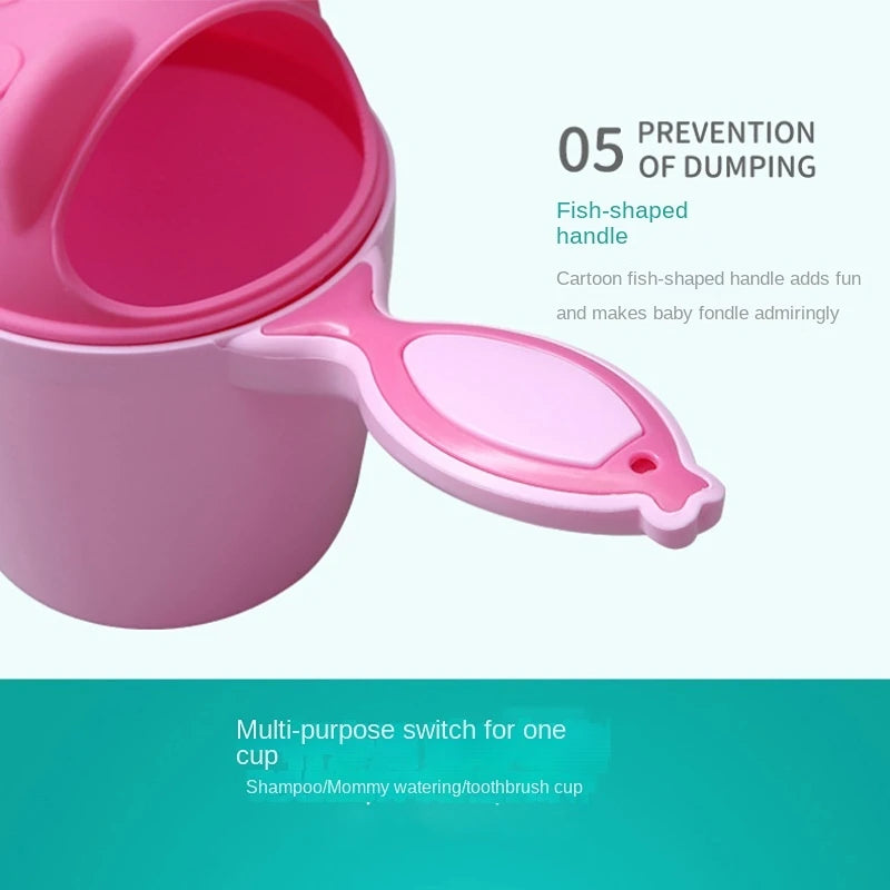Cute Bear Baby Shower Cap Toddler Shampoo Cap Children's Bath Bucket Baby Bath Spoon Children's Shampoo Cup Children's Bath Tool