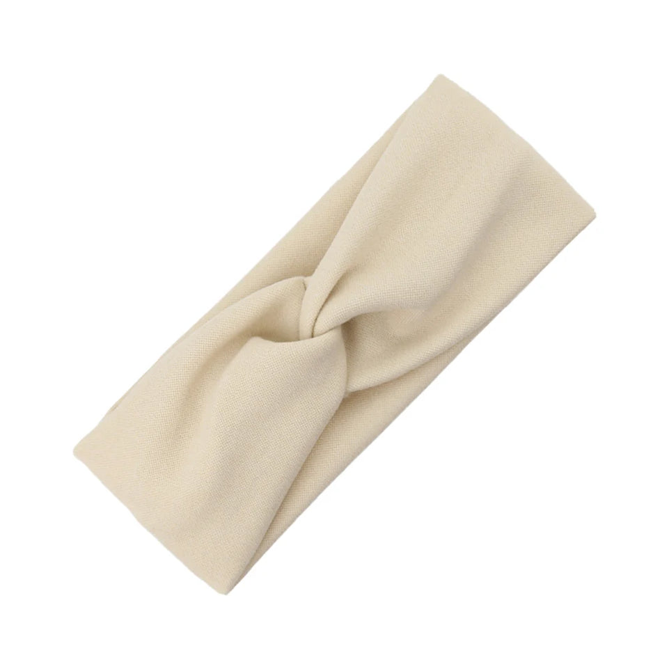 Solid Ribbed Baby Headbands Knotted Hair Tied Hairbands Faux Cashmere Wide Headwear Headwraps Kids Boys Girls Hair Accessories