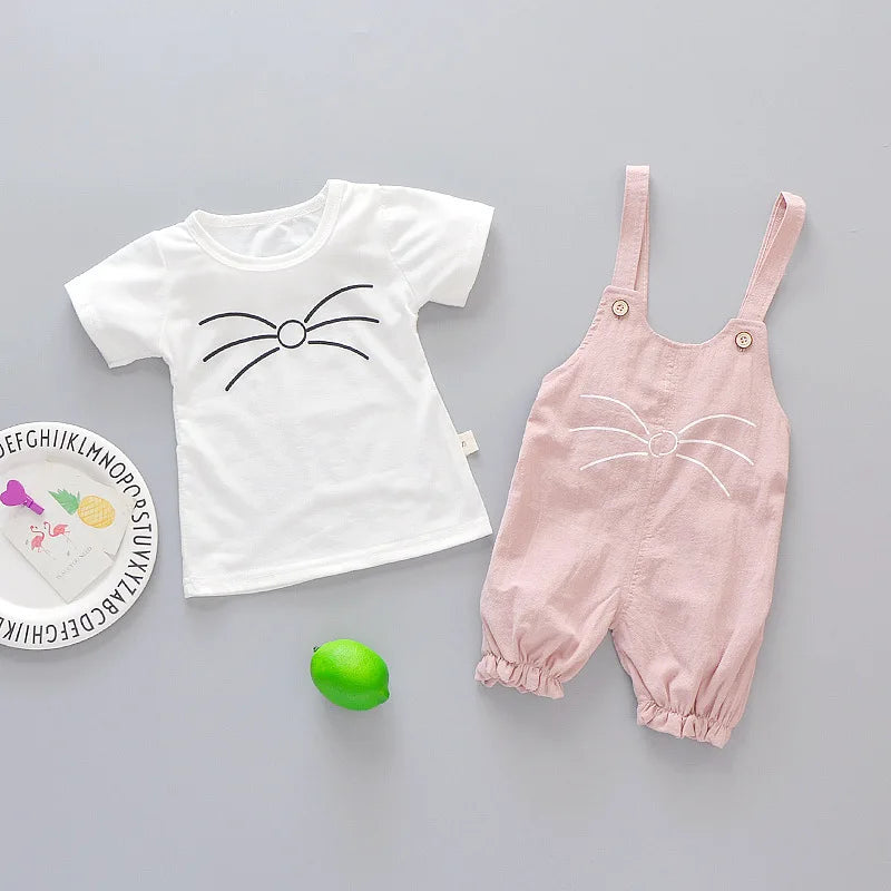 Spring newborn baby girls clothes sets fashion suit T-shirt + pants suit baby girls outside wear sports suit clothing sets