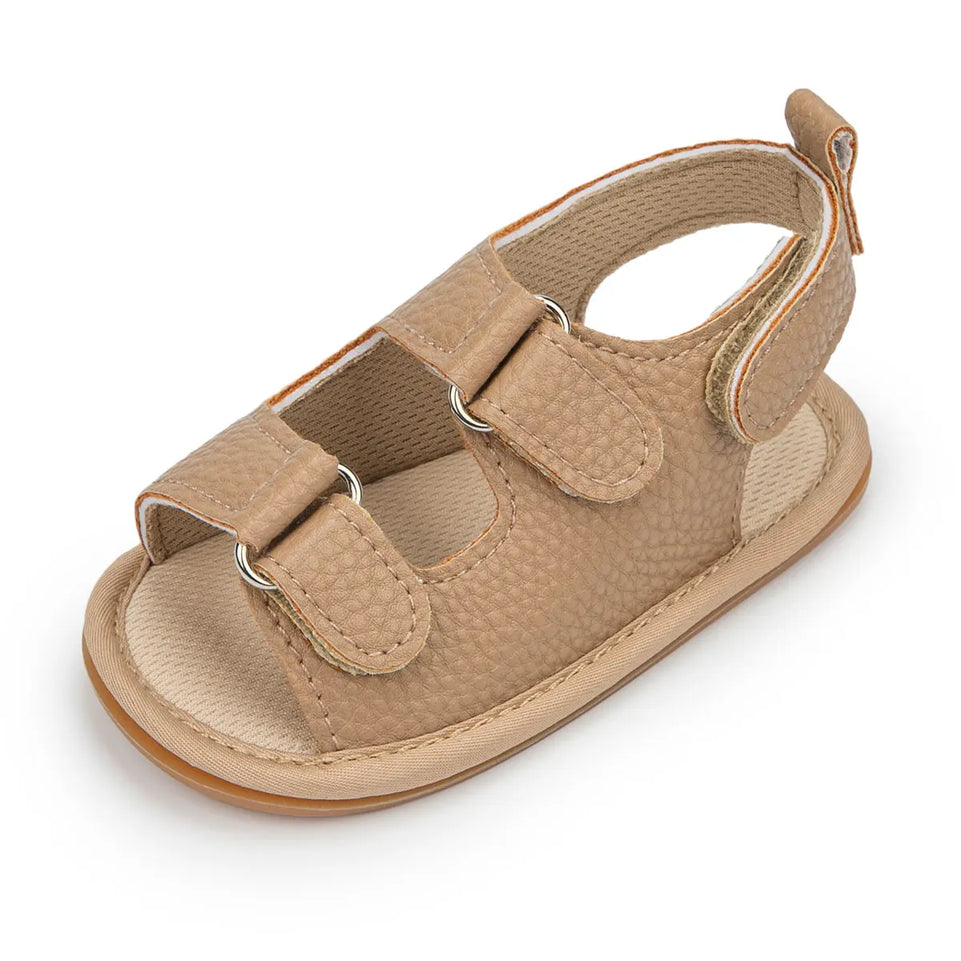 Summer Rubber Soft Anti-Slip Sandal Baby Boy Girl Shoes Bowknot Dress 0-18 Months PU Flats Beach Slipper First Walker Crib Shoes