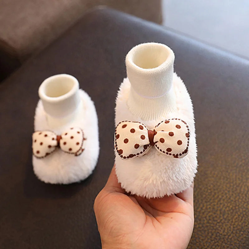 Newborn Baby Fleece Shoes Winter Toddler Boy Girl Walkers Boots Cotton Comfort Soft Anti-slip Warm Infant Shoes