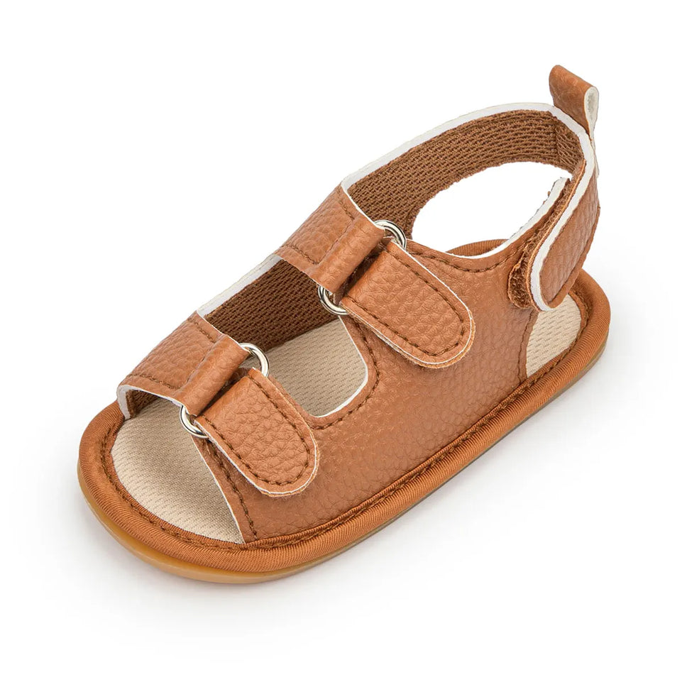 Summer Rubber Soft Anti-Slip Sandal Baby Boy Girl Shoes Bowknot Dress 0-18 Months PU Flats Beach Slipper First Walker Crib Shoes