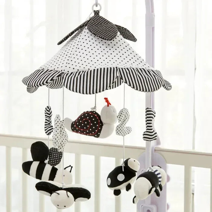 Baby Crib Mobile Bed Bell Rattle Holder 0-12 Months 360° Rotary Carousel Bracket+Music Box Infant Newborn Girl Boy Hanging Toys