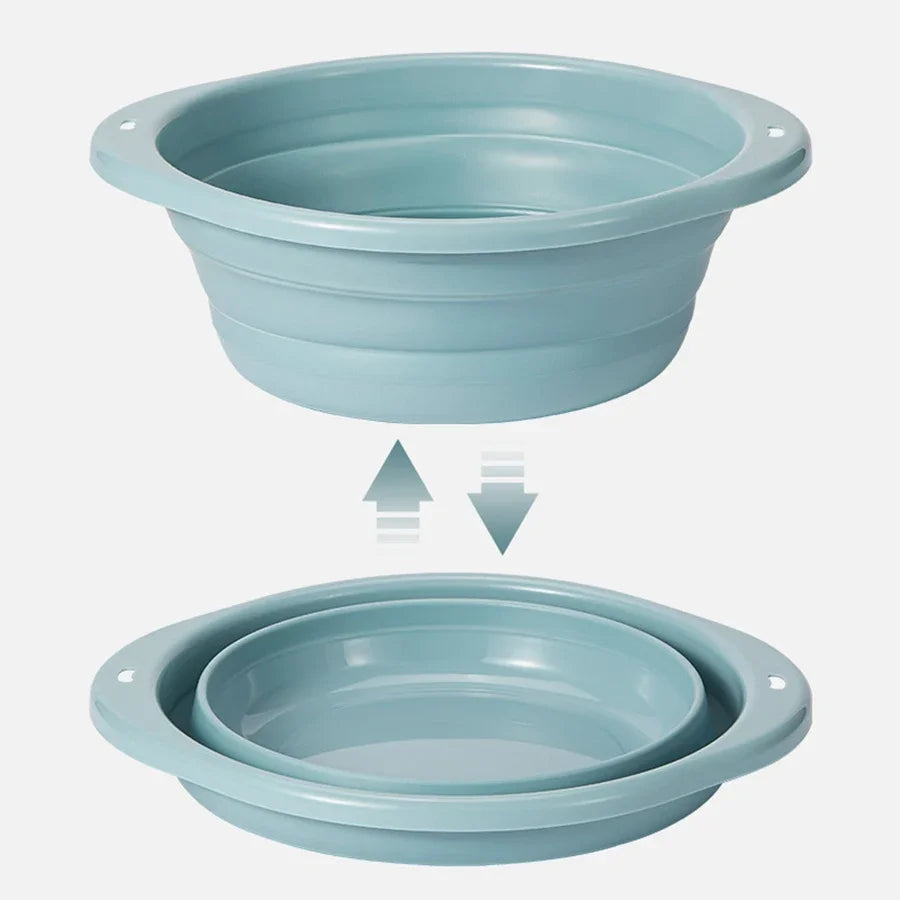 Portable Kids Washbasin Silicone Hang Baby Folding Washbasin Home Storage Basin Foot Buttock Laundry Tub Kitchen Accessories