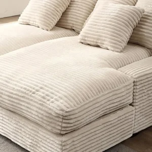 Set Furniture Corduroy Fabric Corner Sectional Sofa New Vacuum Compressed Sofa Set for Living Room Use
