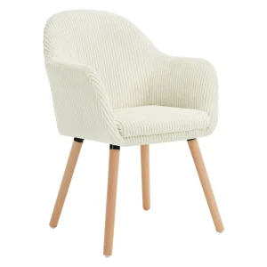 WOLTU Modern Dining Chairs Upholstered Kitchen Chairs with Armrests Backrest Corduroy Seat for Living Room Bedroom Home Decor