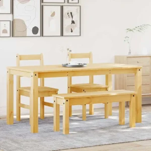 Panama 4-piece dining set solid pine wood Modern dining room sets Sturdy multiplayer table with chairs Decorative Furniture