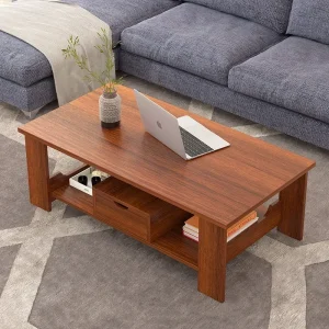 Coffee Table Simple Double-layer Small Table Wooden Simple Modern Living Room Side Storage Small Apartment Bed Table