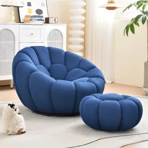 Modern Pumpkin Chair Luxury Bubble Sofa Single Lounge Seat Lazy Recliner for Bedroom Balcony Living Room Aesthetic Accent