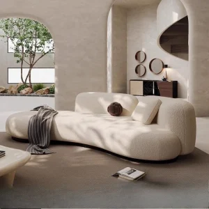 Nordic small apartment living room curved light luxury leave-in sofa beauty salon clothing store rest area reception sofa combin