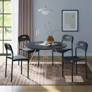 1-4pcs Dining Chairs , Stackable Modern Kitchen Chairs, Plastic Dining Room Chair with Metal Legs, Easy Assembly, Waterproof for